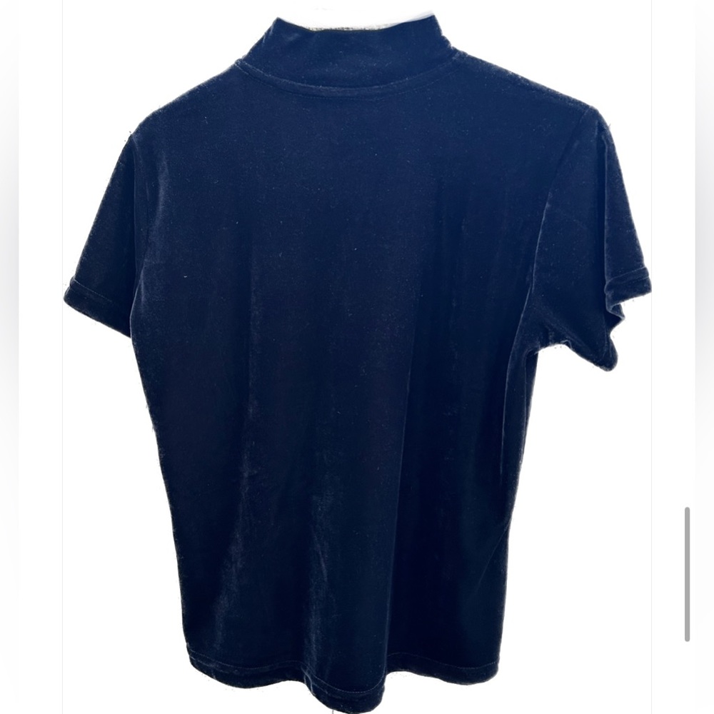 Petite Impressions Velvet Turtle Neck Crop Top